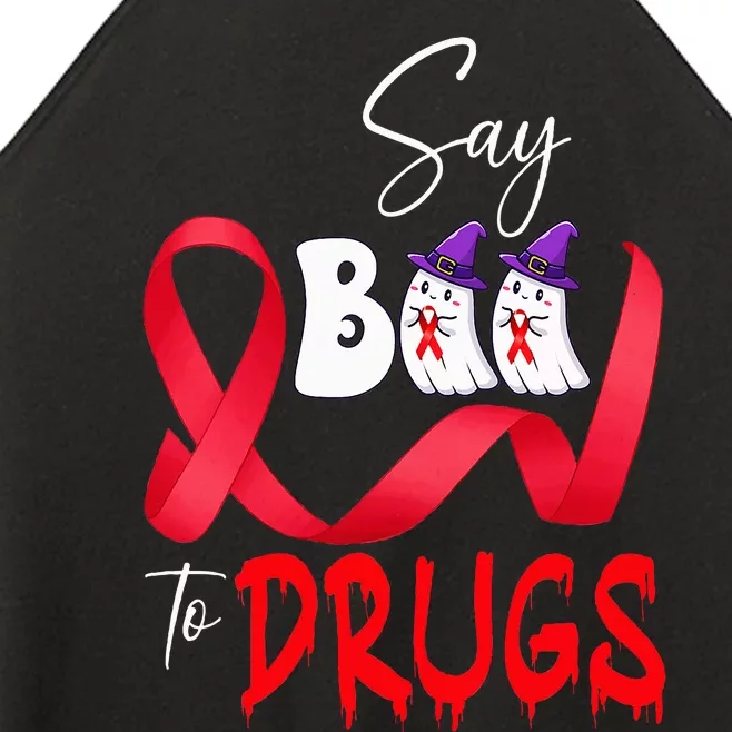 Cute Red Ribbon Week Say BOO To Drugs Halloween Women’s Perfect Tri Rocker Tank