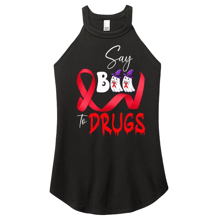 Cute Red Ribbon Week Say BOO To Drugs Halloween Women’s Perfect Tri Rocker Tank