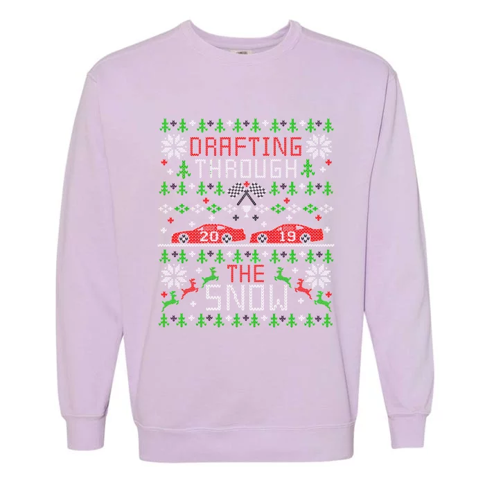 Car Racing Race Fan Funny Ugly Christmas Sweater Party Gift Garment-Dyed Sweatshirt