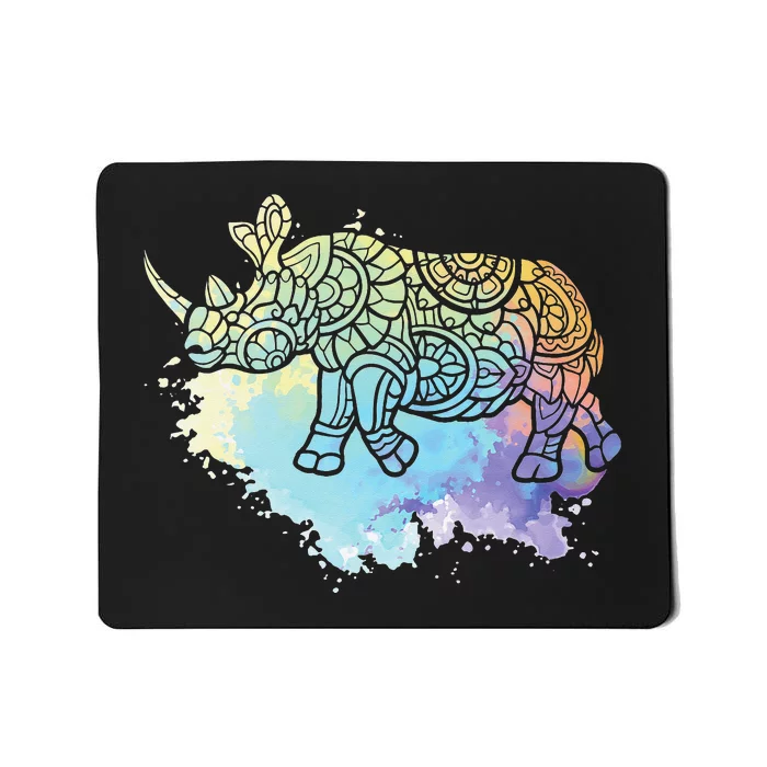 Colorful Rhino Rhinoceros Zoologist Zoology Animal Lover Mousepad