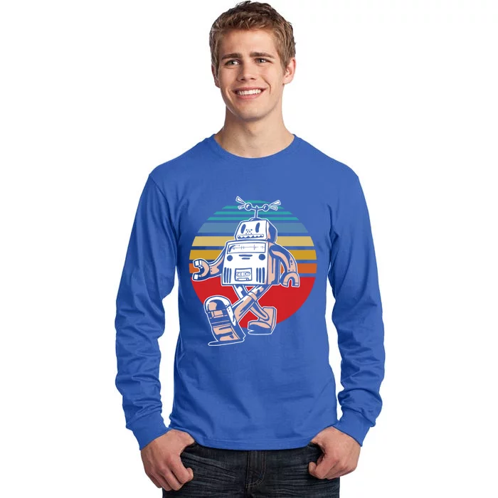 Cute Retro Robot Fan Robotics Science Student Robot Lover Gift Tall Long Sleeve T-Shirt