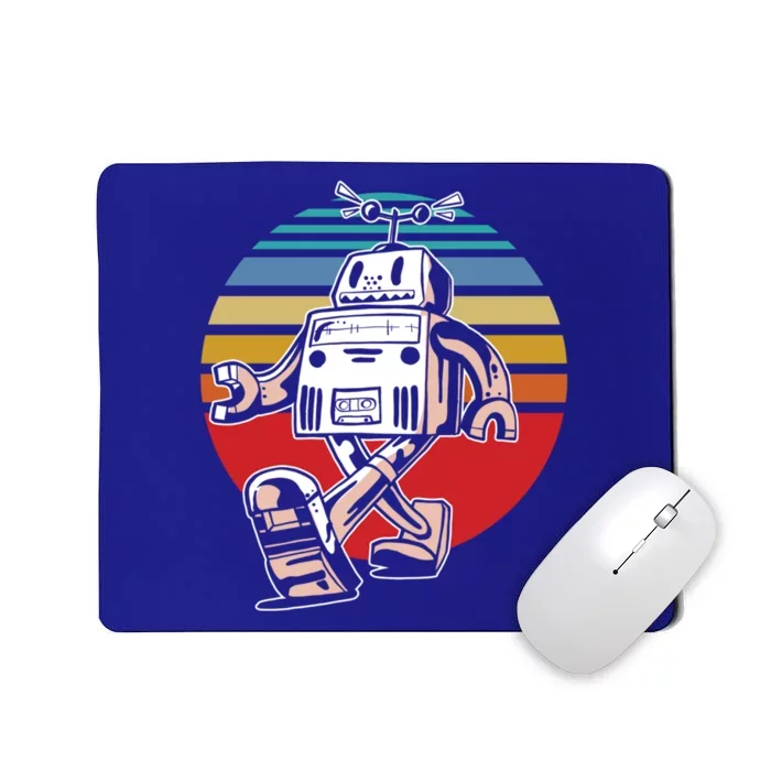 Cute Retro Robot Fan Robotics Science Student Robot Lover Gift Mousepad