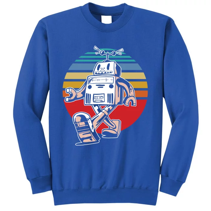 Cute Retro Robot Fan Robotics Science Student Robot Lover Gift Tall Sweatshirt