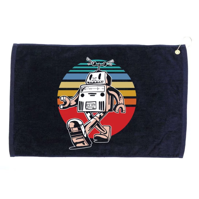 Cute Retro Robot Fan Robotics Science Student Robot Lover Gift Grommeted Golf Towel