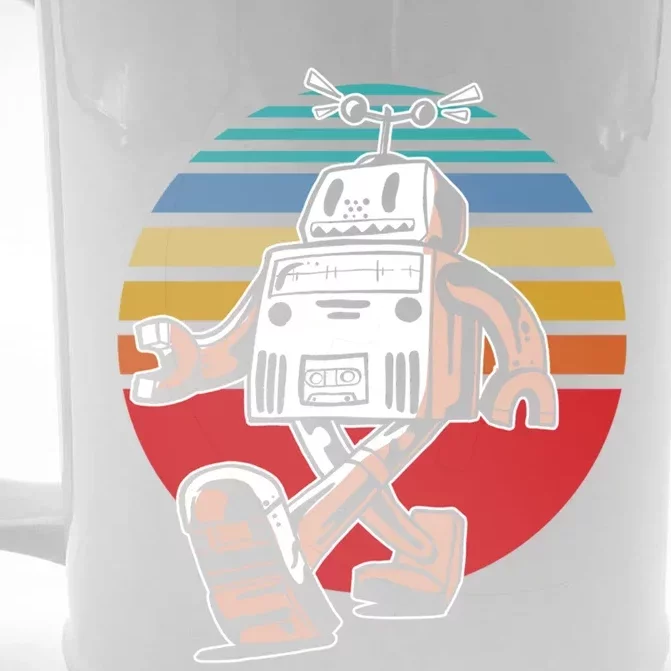 Cute Retro Robot Fan Robotics Science Student Robot Lover Gift Front & Back Beer Stein