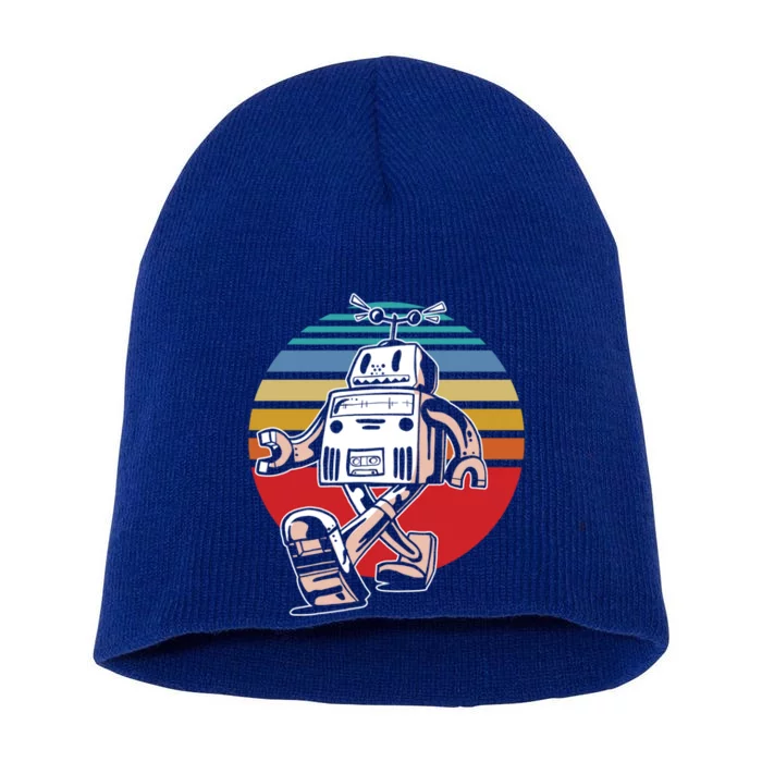 Cute Retro Robot Fan Robotics Science Student Robot Lover Cute Gift Short Acrylic Beanie