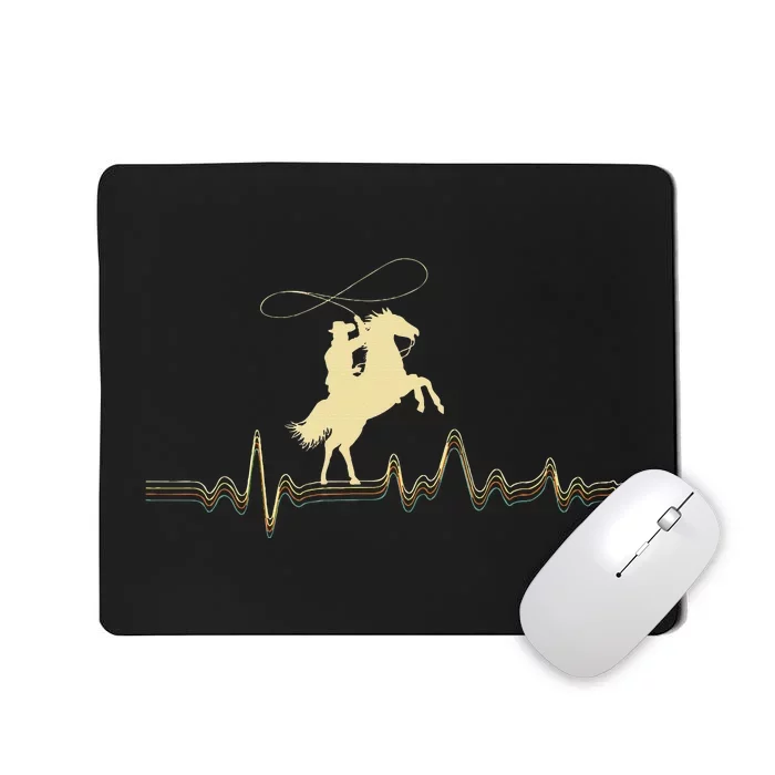 Cowboy Roping Roper Horse Riding Equestrian Header Heeler Mousepad