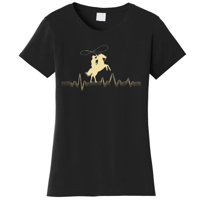 Cowboy Roping Roper Horse Riding Equestrian Header Heeler Women's T-Shirt