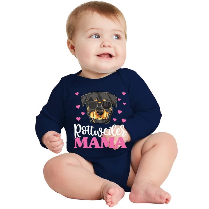 Cute Rottie Rottweiler Mama Shirts Mothers Day Dog Mom Baby Long Sleeve Bodysuit