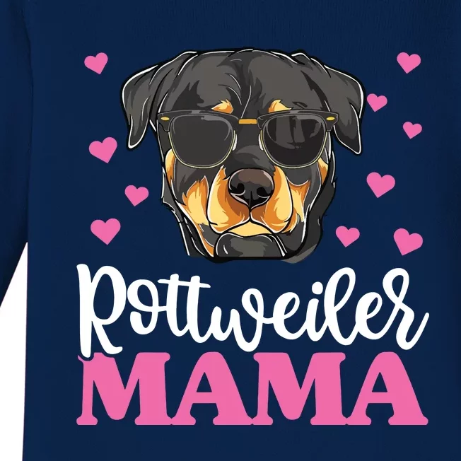 Cute Rottie Rottweiler Mama Shirts Mothers Day Dog Mom Baby Long Sleeve Bodysuit