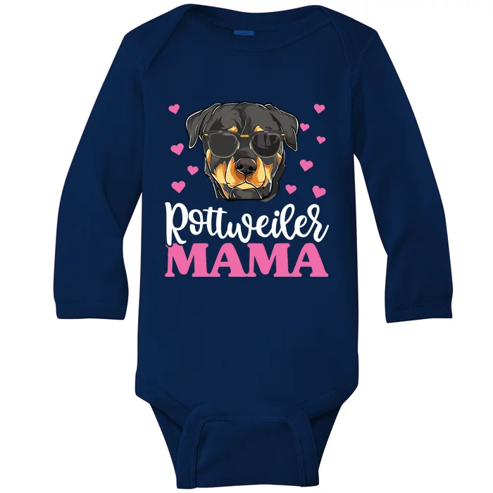 Cute Rottie Rottweiler Mama Shirts Mothers Day Dog Mom Baby Long Sleeve Bodysuit