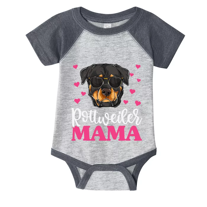 Cute Rottie Rottweiler Mama Funny Mothers Day Dog Mom Infant Baby Jersey Bodysuit