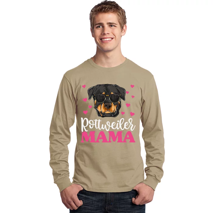 Cute Rottie Rottweiler Mama Mothers Day Dog Mom Long Sleeve Shirt