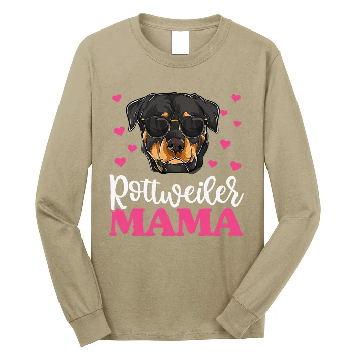 Cute Rottie Rottweiler Mama Mothers Day Dog Mom Long Sleeve Shirt