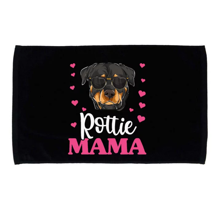 Cute Rottweiler Rottie Mama Mothers Day Dog Mom Microfiber Hand Towel