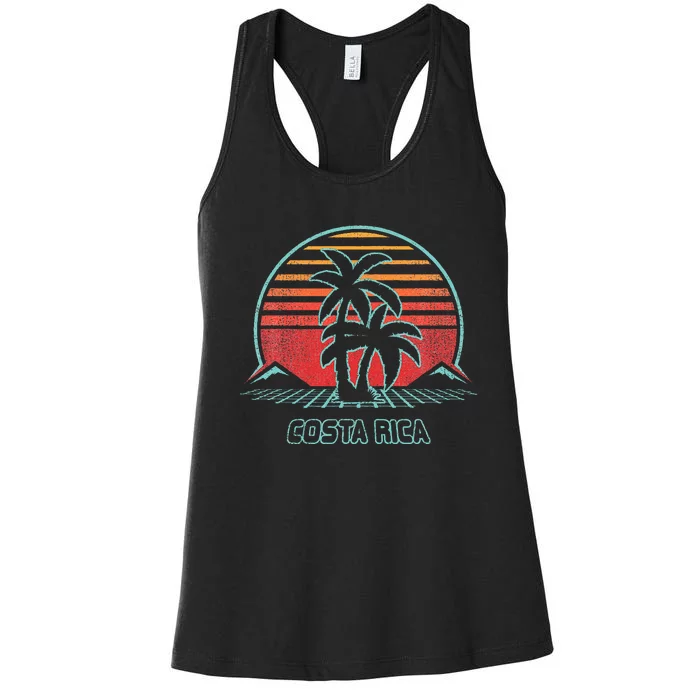 Costa Rica Retro Vintage 80s Style Women's Racerback Tank