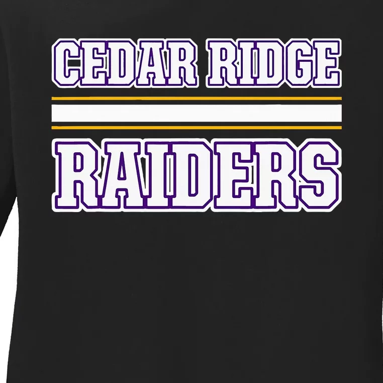 Cedar Ridge Raiders Horizontal Stripes Ladies Long Sleeve Shirt