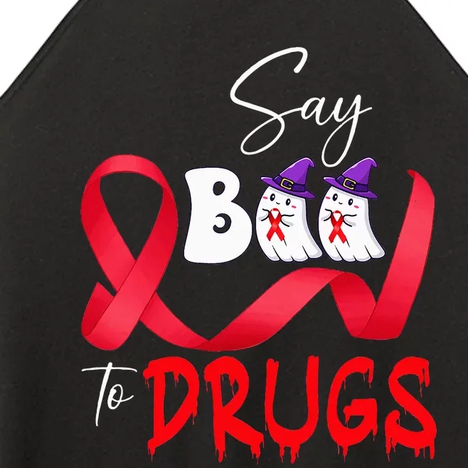 Cute Red Ribbon Week Say BOO To Drugs Halloween Women’s Perfect Tri Rocker Tank