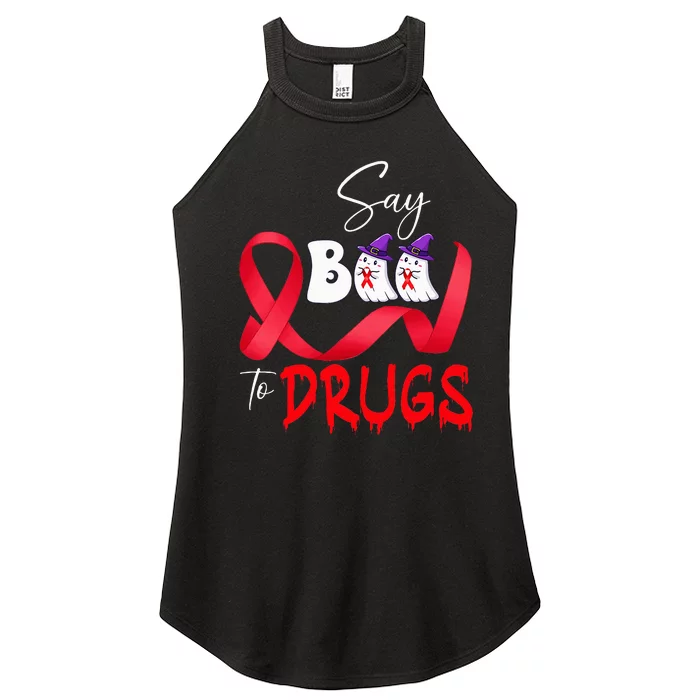 Cute Red Ribbon Week Say BOO To Drugs Halloween Women’s Perfect Tri Rocker Tank