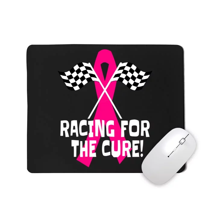 Car Races Racing For A Cure Pink Ribbon Breast Cancer Mousepad