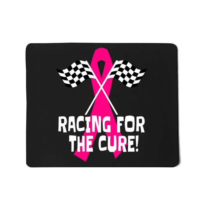 Car Races Racing For A Cure Pink Ribbon Breast Cancer Mousepad