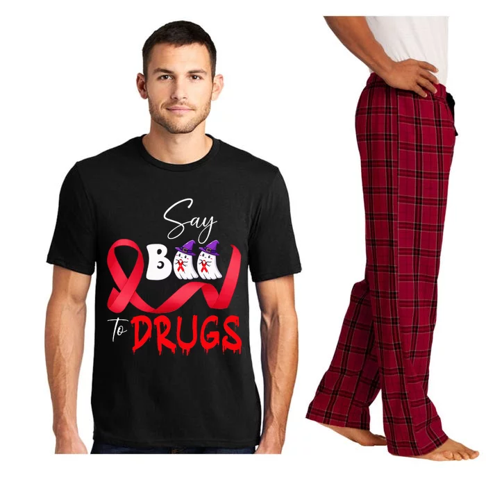 Cute Red Ribbon Week Say BOO To Drugs Halloween Pajama Set