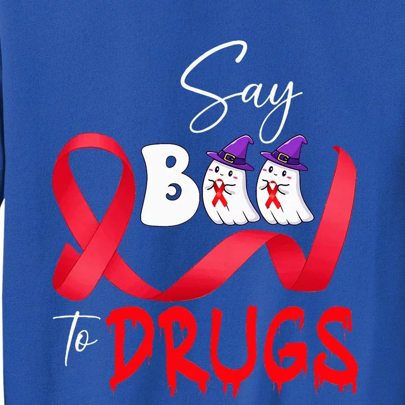 Cute Red Ribbon Week Say BOO To Drugs Halloween Tall Sweatshirt