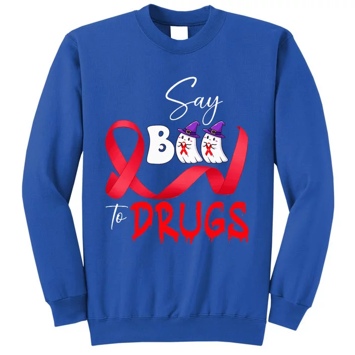 Cute Red Ribbon Week Say BOO To Drugs Halloween Tall Sweatshirt