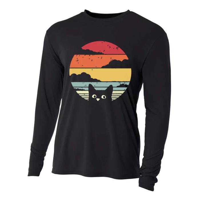 Cat Retro Style Cooling Performance Long Sleeve Crew