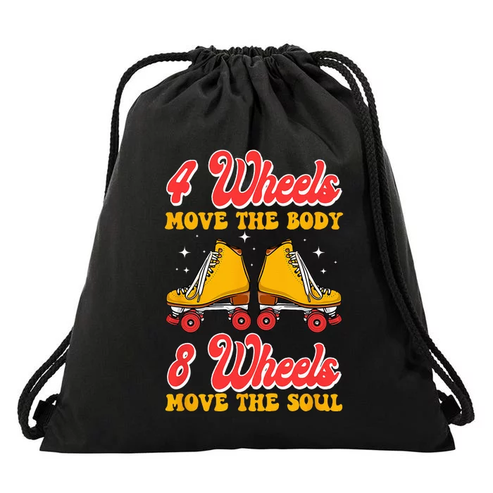 Cool Roller Skating Skate 1970S Retro Drawstring Bag