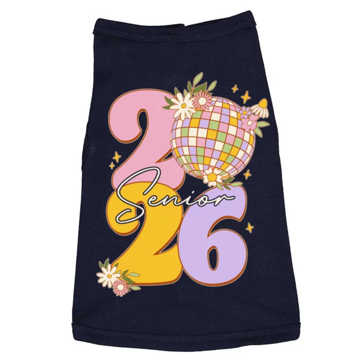 Cute Retro Senior 2026 Disco Ball Flowers Graduate Graduation Doggie Tank