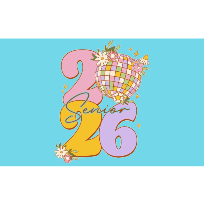 Cute Retro Senior 2026 Disco Ball Flowers Graduate Graduation Bumper Sticker