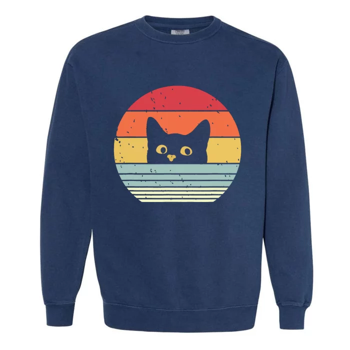 Cat Retro Style Garment-Dyed Sweatshirt