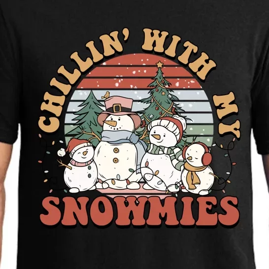 Cute Retro Snow Chillin With My Snowmies Cool Gift Pajama Set