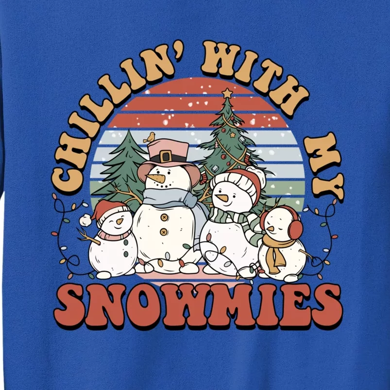 Cute Retro Snow Chillin With My Snowmies Cool Gift Tall Sweatshirt