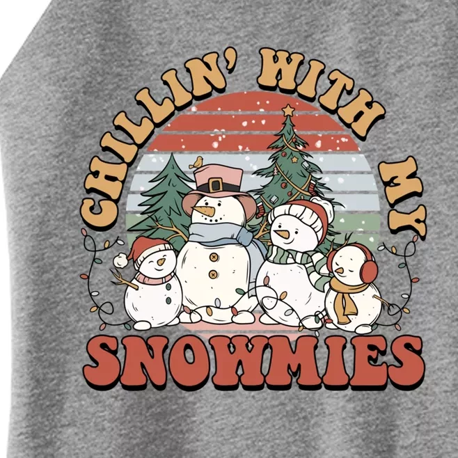 Cute Retro Snow Chillin With My Snowmies Cool Gift Women’s Perfect Tri Rocker Tank