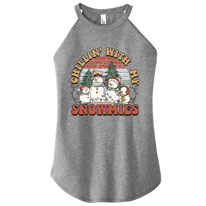 Cute Retro Snow Chillin With My Snowmies Cool Gift Women’s Perfect Tri Rocker Tank