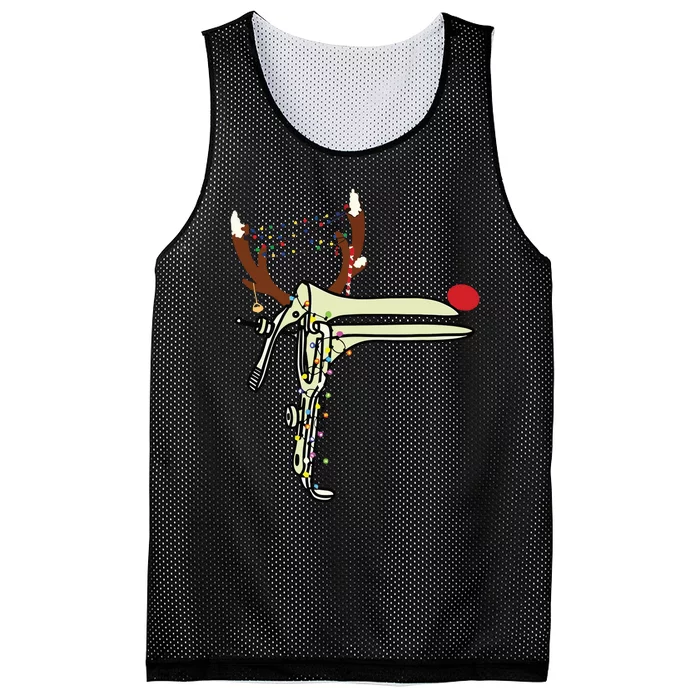 Christmas Reindeer Speculum Nurse Obgyn Obstetrics Doula Mesh Reversible Basketball Jersey Tank