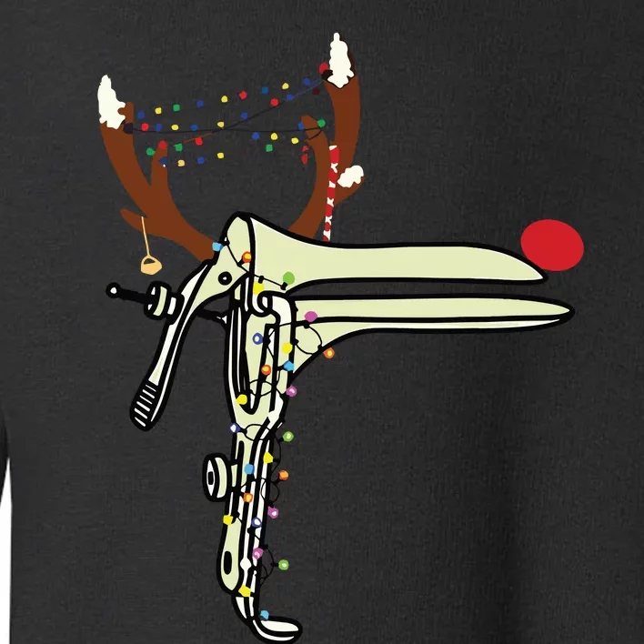 Christmas Reindeer Speculum Nurse Obgyn Obstetrics Doula Toddler Sweatshirt