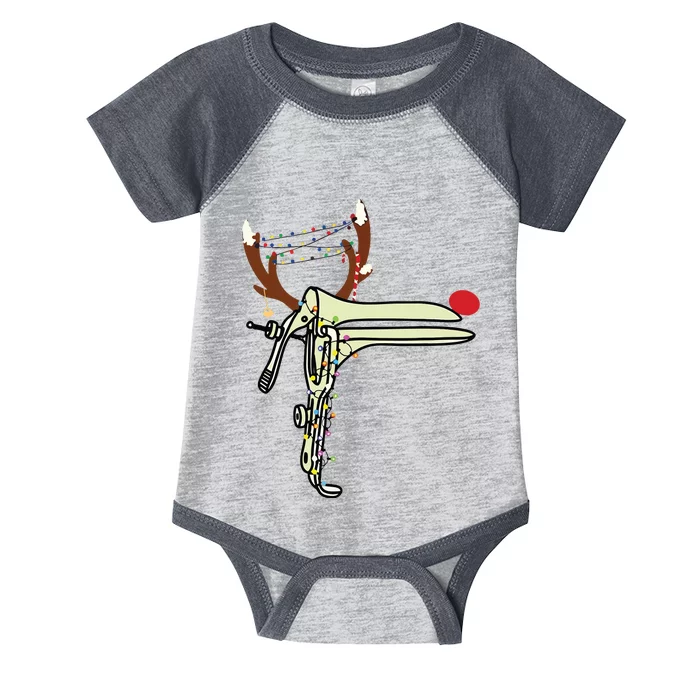 Christmas Reindeer Speculum Nurse Obgyn Obstetrics Doula Infant Baby Jersey Bodysuit