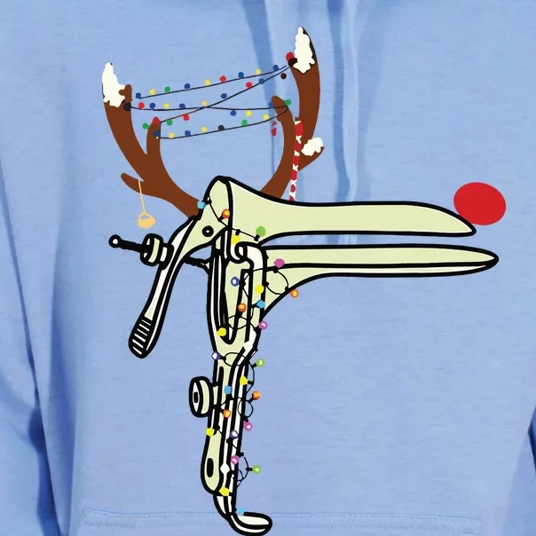 Christmas Reindeer Speculum Nurse Obgyn Obstetrics Doula Unisex Surf Hoodie