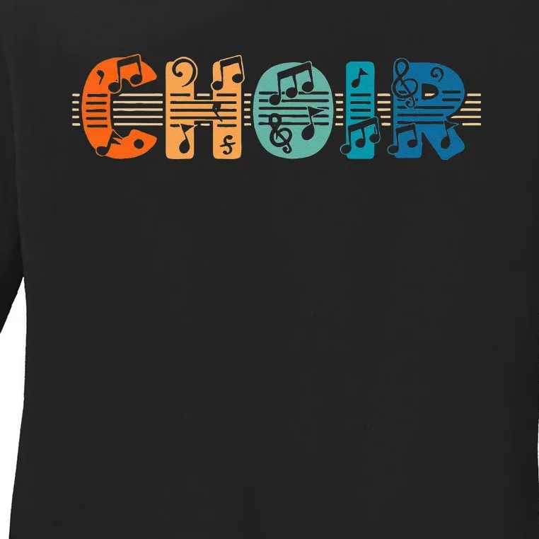 Choir Retro Singer Music Group Teacher Choir Directors Ladies Long Sleeve Shirt