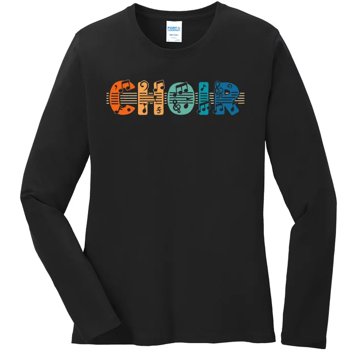 Choir Retro Singer Music Group Teacher Choir Directors Ladies Long Sleeve Shirt