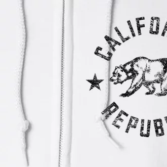 CALIFORNIA REPUBLIC STATE FLAG GRIZZLY BEAR Full Zip Hoodie