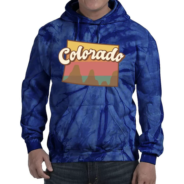 Colorado Retro Sunset Logo Tie Dye Hoodie