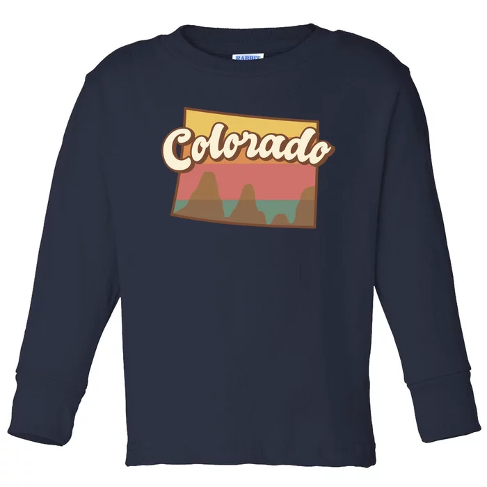 Colorado Retro Sunset Logo Toddler Long Sleeve Shirt