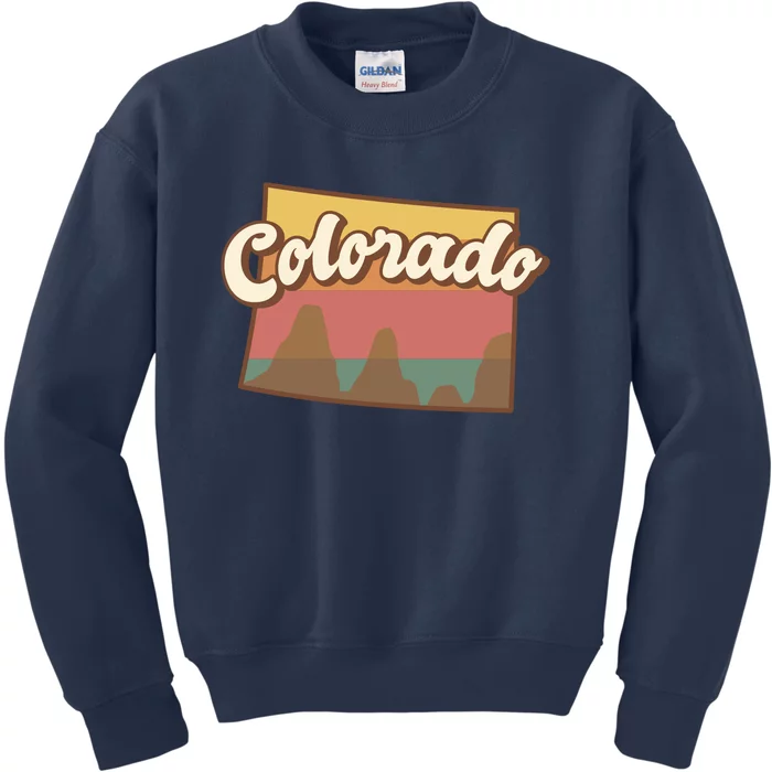 Colorado Retro Sunset Logo Kids Sweatshirt