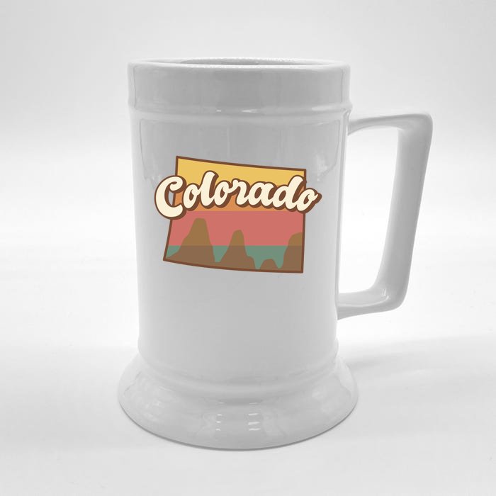 Colorado Retro Sunset Logo Front & Back Beer Stein