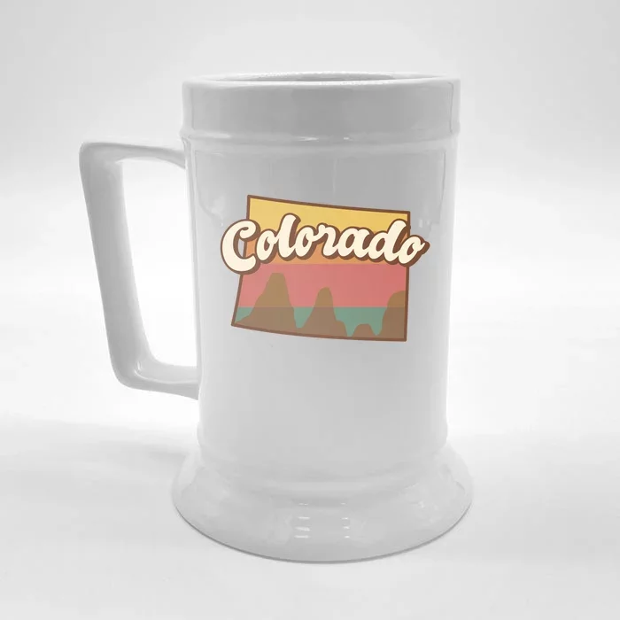 Colorado Retro Sunset Logo Front & Back Beer Stein