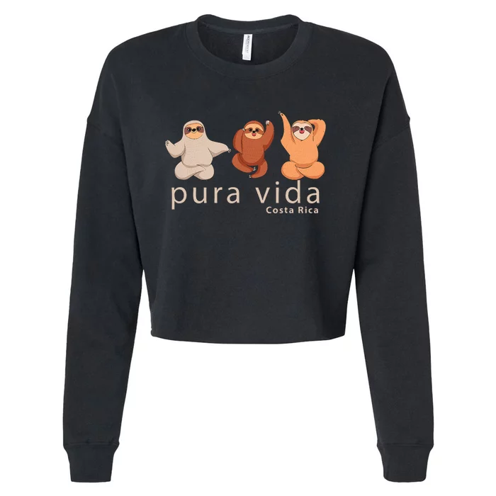 Costa Rica Sloth Cropped Pullover Crew